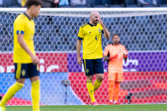Marcus Danielson of Sweden looks dejected