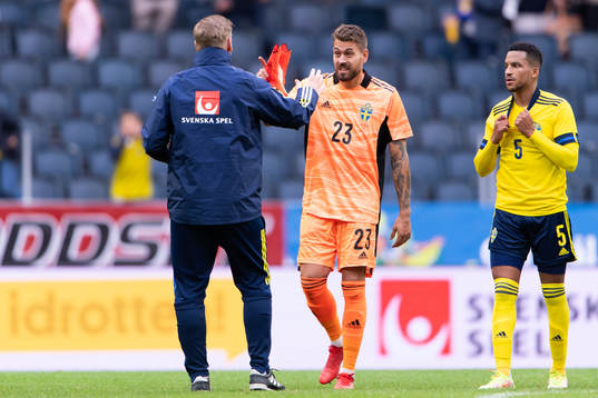 Goalkeeper Kristoffer Nordfeldt of Sweden