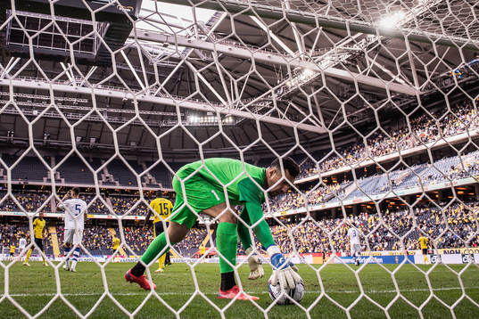 Goalkeeper Eldorbek Suyunov of Uzbekistan