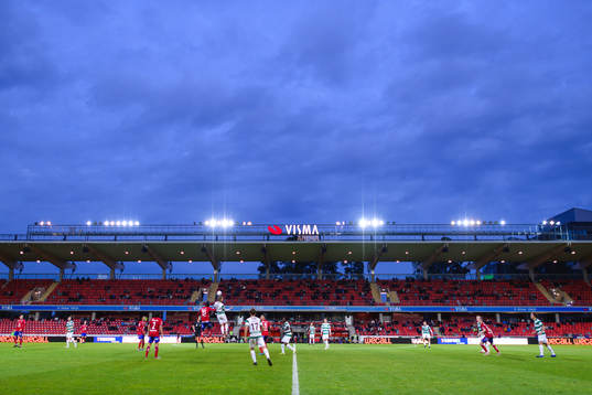 En match spelas på Visma arena