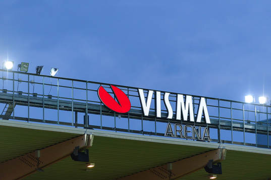 Skylt med Visma arena