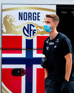 Kristoffer Ajer of the Norwegian national football team