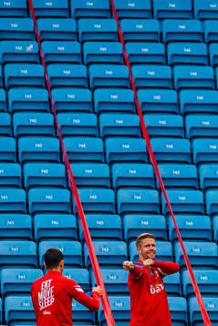 Mohamed Elyounoussi and Kristoffer Ajer of the Norwegian