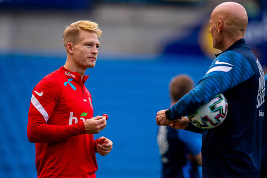 Andreas Hanche-Olsen and Ståle Solbakken, head coach of