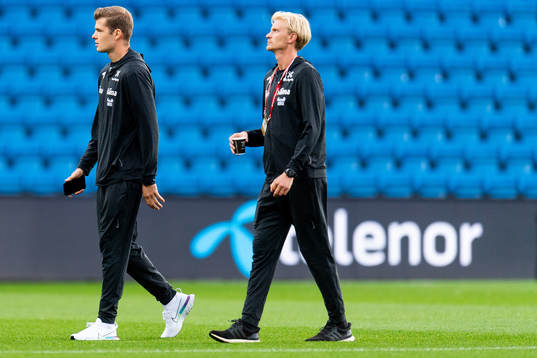 Alexander Sørloth and Morten Thorsby of Norway