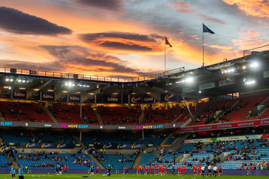 General view of Ullevaal stadion in sunset