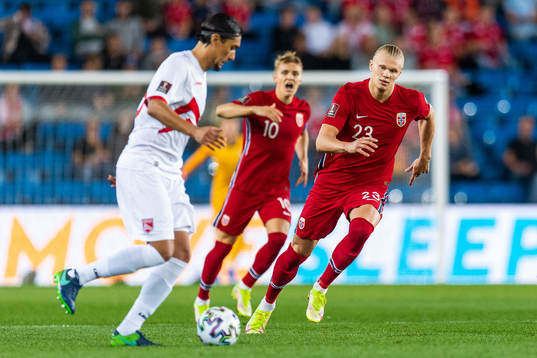 Martin Ødegaard and Erling Braut Haaland of Norway