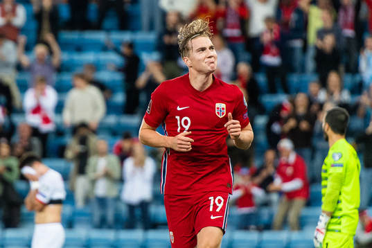 Kristian Thorstvedt of Norway celebrates