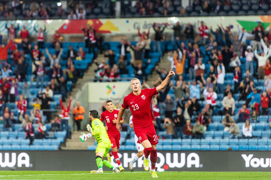 Erling Braut Haaland of Norway celebrates