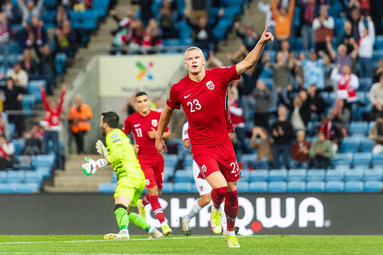 Erling Braut Haaland of Norway celebrates