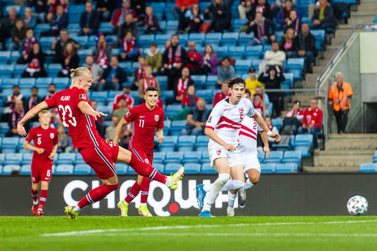 Erling Braut Haaland of Norway scores 2-0