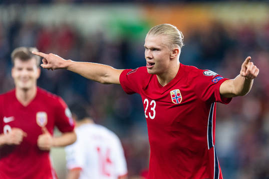 Erling Braut Haaland of Norway celebrates
