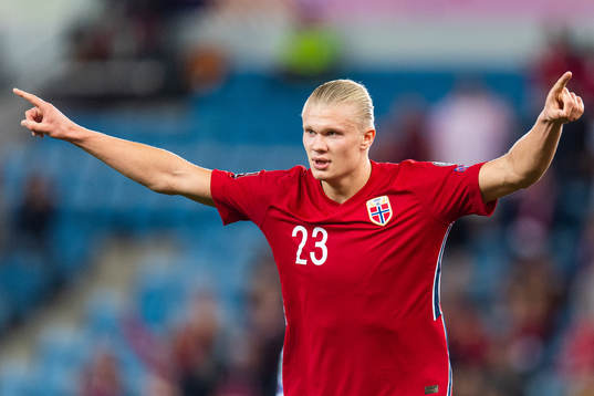 Erling Braut Haaland of Norway celebrates