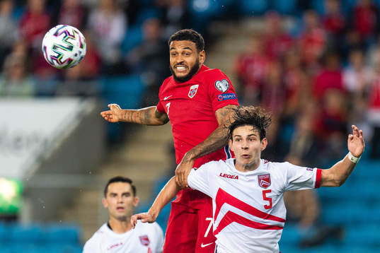 Joshua King of Norway and Louie Annesley of Gibraltar