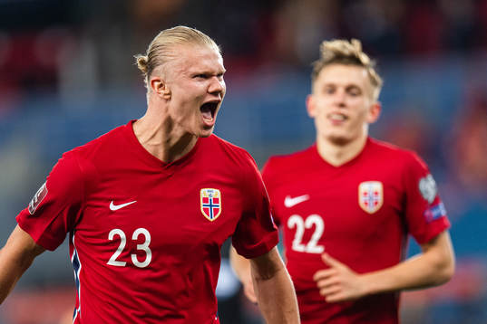Erling Braut Haaland of Norway celebrates