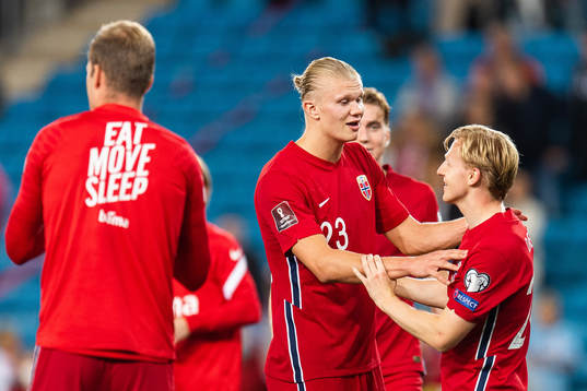 Erling Braut Haaland and Mats Møller Dæhli of Norway