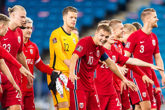 Martin Ødegaard of Norway celebrates