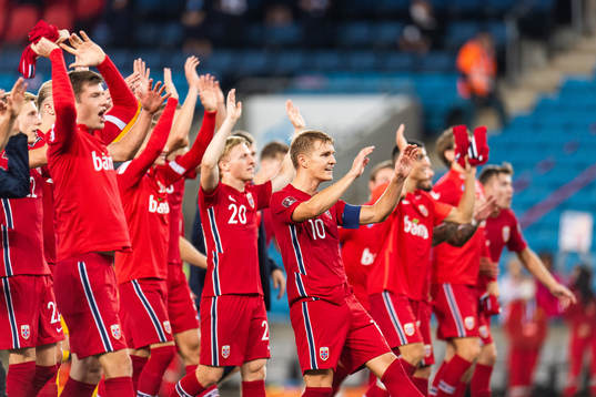 Martin Ødegaard of Norway celebrates