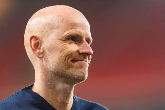 Ståle Solbakken, head coach of Norway, is interviewed