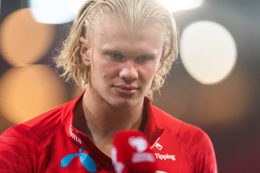 Erling Braut Haaland of Norway is interviewed