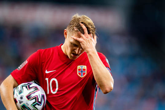 Martin Ødegaard of Norway looks dejected
