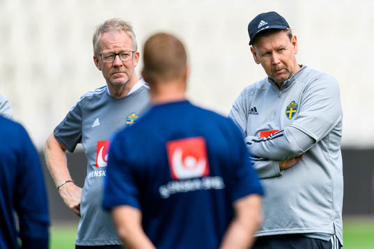Scout Lasse Jacobsson and assistant coach Peter Wettergren