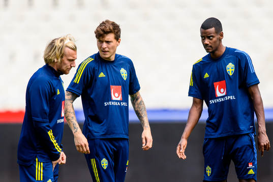 Emil Forsberg, Victor Nilsson Lindelöf and Alexander Isak