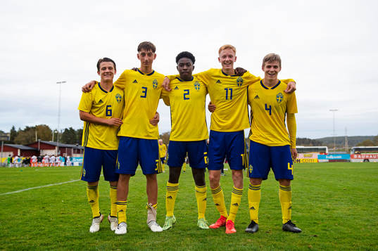 Sveriges Melwin Berg, Jonas Rouhi, Raymond Adjei, Hugo