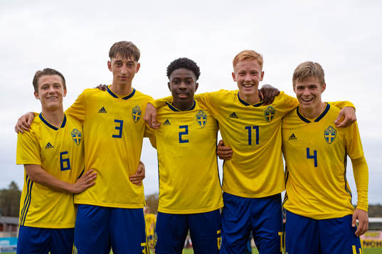 Sveriges Melwin Berg, Jonas Rouhi, Raymond Adjei, Hugo
