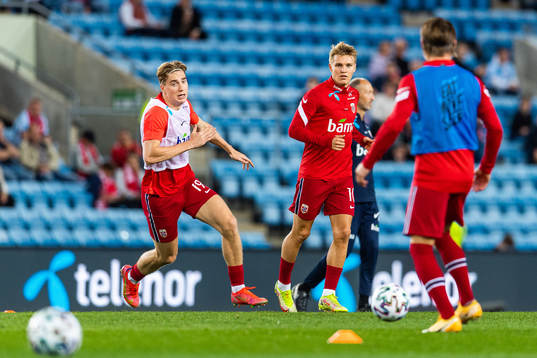 Kristian Thorstvedt and Martin Ødegaard of Norway