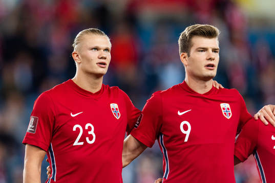 Erling Braut Haaland and Alexander Sørlot of Norway