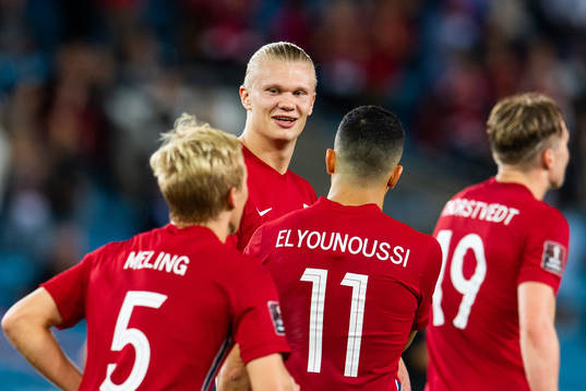 Erling Braut Haaland of Norway celebrates