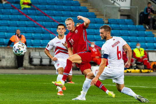Erling Braut Haaland of Norway scores 3-0