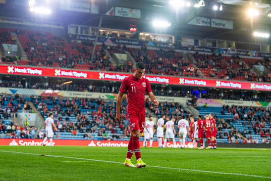 Mohamed Elyounoussi of Norway is substituted off