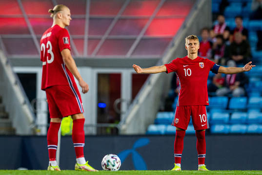 Erling Braut Haaland and Martin Ødegaard of Norway