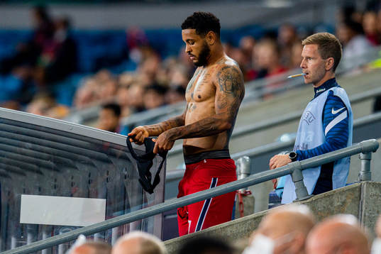 Joshua King and Bjørn Vidar Stenersen, fitness coach of