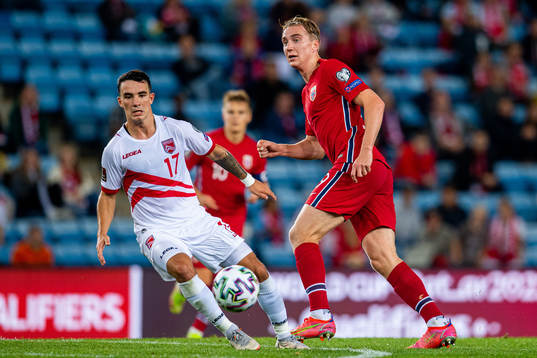 Kian Ronan of Gibraltar and Kristian Thorstvedt of Norway
