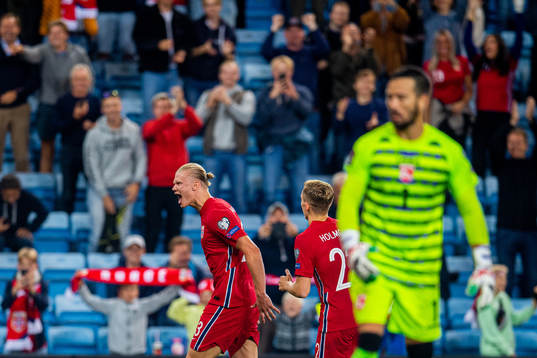 Erling Braut Haaland of Norway celebrates