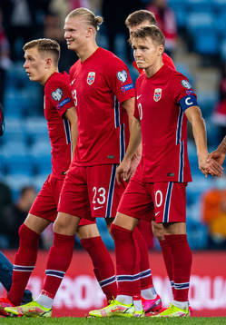 Erling Braut Haaland and Martin Ødegaard of Norway