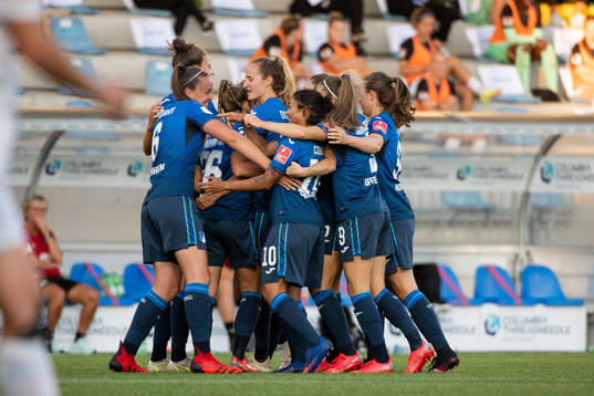 Players of Hoffenheim celebrate
