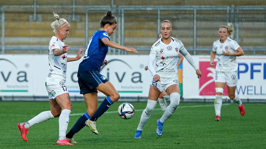 Caroline Seger and Sanne Troelsgaard of Rosengård against