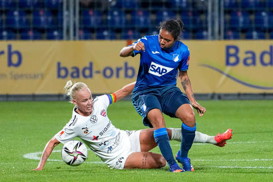 Caroline Seger of Rosengård and Gia Corley of Hoffenheim