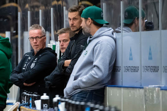 Björklövens tränare Hans Wallson och sportchef Per