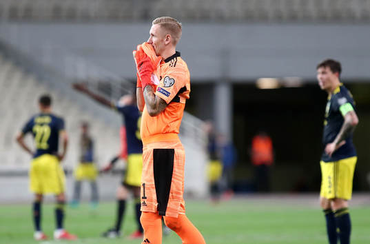 goalkeeper Robin Olsen of Sweden looks dejected