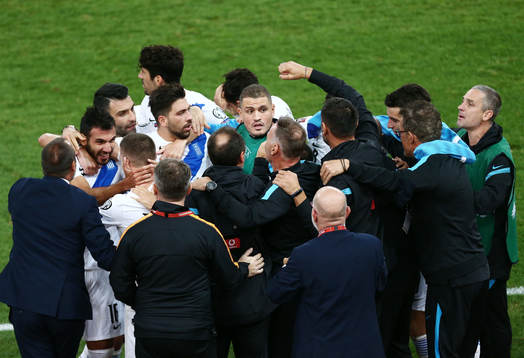 Players of Greece celebrate