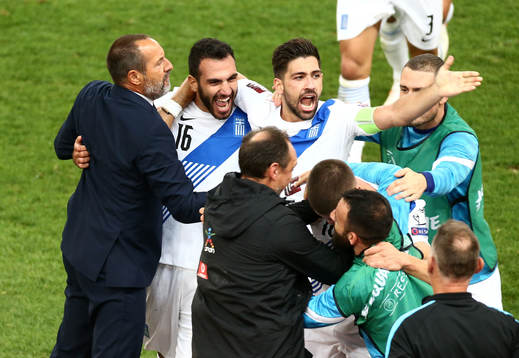 Players of Greece celebrate