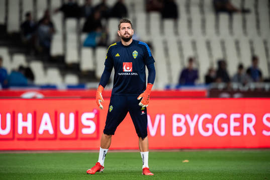 Goalkeeper Kristoffer Nordfeldt of Sweden