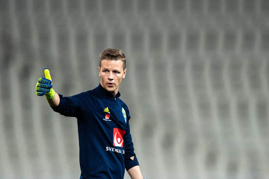 Goalkeeper coach Maths Elfvendal of Sweden