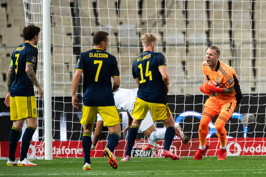 Goalkeeper Robin Olsen of Sweden