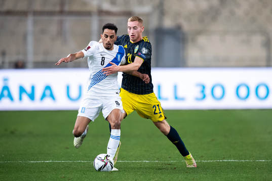 Jose Zeca of Greece and Dejan Kulusevski of Sweden